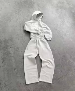 Ensemble de sweats à capuche unisexe automne-hiver 100 % coton molletonné décontracté respirant écologique coupe classique impression numérique en relief - Product Image 1