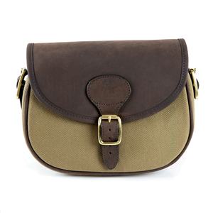 Bolsa para Cartuchos de Cuero de Vaca Encerado, Elegante, Marca Imra Impex, Lona Caqui de Alta Calidad para Accesorios de Caza - Product Image 1