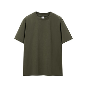 T-shirts en Tencel Lyocell Vert Olive Surdimensionnés 280 GSM Qualité Premium en Gros Prêts à la Vente au Détail - Product Image 1