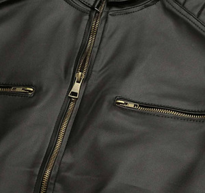 Top Selling Men's Stylish Canvas Waterproof Autumn Washed Zipper Closure High Street Motorbike <b>Racer</b> Leather <b>Jacket</b> - Product Image 5