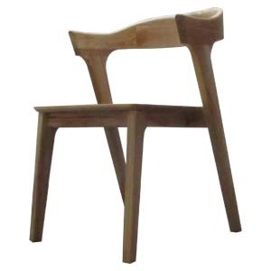 Chaise de café en teck massif, fabriquée à la main en Indonésie, naturelle, finement poncée - Product Image 3