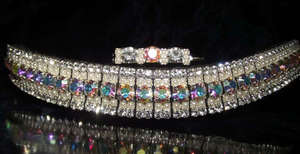 Bandas de cuero para cejas multicolor 5 filas de perlas y cristales de alta calidad hechos a mano diamantes de imitación decorativos de cuero banda para cejas de caballo - Product Image 6