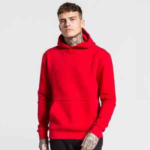 เสื้อกีฬาสวมหัวมีฮู้ดของผู้ชายเสื้อสเวตเชิ้ตมีฮู้ดสีแดง - Product Image 1