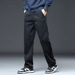 Pantalon en jean stretch personnalisé pour hommes High Street Hip Hop Style vintage Zipper Fly Dark Fournisseur direct de vêtements de rue en 3D - Product Image 2