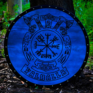 Escudo vikingo de madera Medieval hecho a mano listo, acero de alto carbono, nuevo diseño personalizable, soporte OEM, proyectos de bricolaje, vikingos - Product Image 5