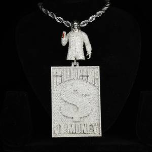 Collar con Colgante de Moissanita Personalizado, Estilo Hip Hop, Joyería de Plata de Ley 925 - Product Image 1