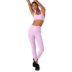 Latest Fitness Wear Women Light Pink <b>Racerback</b> Sports <b>Bra</b> and High Waist Leggings for Sale in Reasonable Rates - Product Image 1