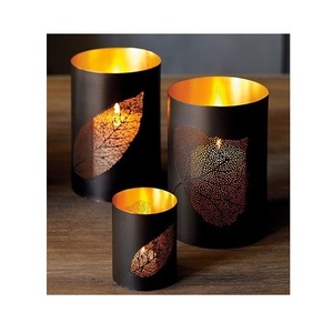 Tempat lilin votive besi gaya timur dengan inspirasi bunga dan kecantikan ukiran laser untuk dekorasi ruang Kudus - Product Image 2