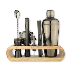 Juego de herramientas de barra de acero inoxidable de alta calidad con soporte en tono Kit de equipo de barman de metal de calidad segura para alimentos hecho en La India - Product Image 2