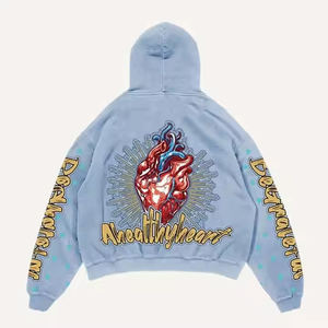 Venta caliente de los hombres Vintage Sudadera con capucha Diseño personalizado Sun Fade Streetwear Temporada de invierno de alta calidad Fabricación al por mayor - Product Image 4