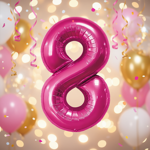 Globos de Fiesta Color Fucsia N8 de 80cm, Paquete de 12 Unidades - Product Image 3