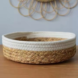 Handmade Woven Seagrass <b>Basket</b> Circular Organizing Tray for Snacks and Sundry Made in Viet Nam - Product Image 5