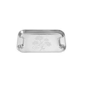 Bandejas de Servicio Metálicas Plateadas Hechas a Mano Personalizables con Bordes Lisos para Bodas y Fiestas en Casa - Product Image 1