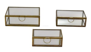 Boîte de rangement de bijoux en verre de conception carrée de haute qualité pour les mariages boîte-cadeau de bibelot moderne fermeture à pression dernier élément décoratif - Product Image 3
