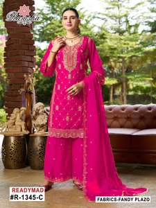 Traje Salwar Kameez paquistaní elegante de alta calidad con Camisa larga y pantalones de pierna ancha para uso informal y formal a los mejores precios - Product Image 5