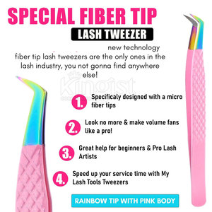 Pinces à cils extra fines avec mouvement facile pour les tâches délicates sur les cils, pinces à cils à forte adhérence - Product Image 3