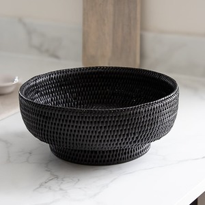 Cesta de mimbre tejida en forma de cuenco para almacenamiento en despensa, hecha a mano, pequeña, tipo nido, para frutas. - Product Image 2