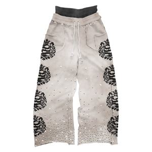 Ensemble survêtement unisexe personnalisé, streetwear d'hiver, surdimensionné, vintage, délavé à l'acide, avec strass, en coton et polyester lourd, 2 pièces - Product Image 5
