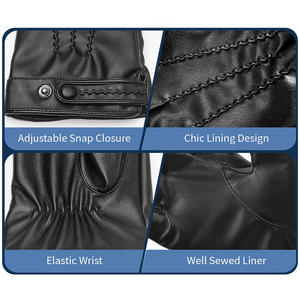Gants de mode en cuir de qualité supérieure produit respirant à coutures hautes gants de mode en cuir Ultra doux au toucher pour hommes - Product Image 2