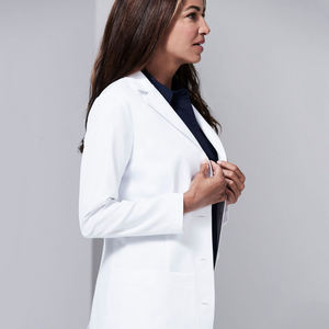 Bata de Laboratorio Unisex de Manga Larga, Blanca, Diseño Clásico con Botones, Sensación Suave, Poliéster/Algodón, Uniforme de Enfermera para Hospital - Product Image 4