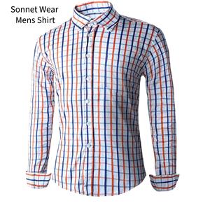 Chemise à carreaux boutonnée décontractée pour homme 100% coton - Product Image 3