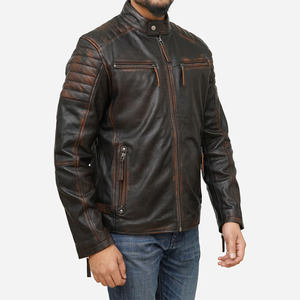 Chaqueta de Cuero para Hombre, Estilo Urbano, Cuero Vacuno Genuino, Ropa de Cuero, Marca Personalizada, Proveedor Mayorista OEM - Product Image 2