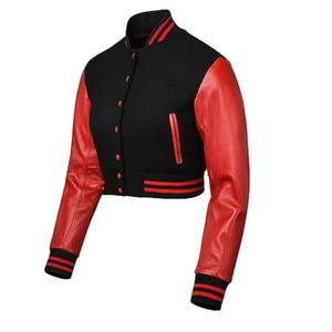 Veste universitaire courte de haute qualité personnalisée pour femmes, veste de baseball, veste d'école, veste universitaire, veste bomber courte pour femmes - Product Image 2