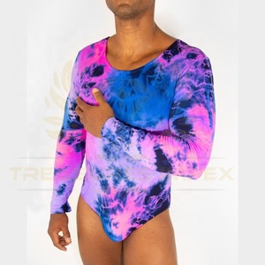 Justaucorps à manches longues pour homme, col rond, respirant, couleurs personnalisées, marque privée pour impression sérigraphique sur polyester, logo personnalisé - Product Image 4