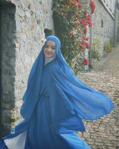 Abaya de Lentejuelas Talla XXL, Caftán para Mujer, Ropa Islámica con Hiyab, Túnica Hecha de Poliéster para Dubái, Malasia, Indonesia-Ms. Arabia - Product Image 5