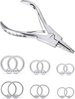 Kit de perforación corporal de acero inoxidable de estilo clásico con abrazaderas fórceps anillos de nariz tabique labio ombligo lengua anillos de vientre