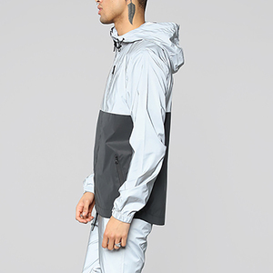 Conjunto Deportivo de Dos Piezas Personalizado de Alta Calidad para Hombre, Chaqueta Cortavientos Transpirable de Nailon con Cremallera, para Otoño - Product Image 2