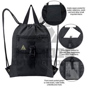 Bolsa de nailon con cordón impermeable para Gimnasio Deportivo, bolsa de almacenamiento con cordón al por mayor, bolsa de algodón personalizada con cordón - Product Image 2