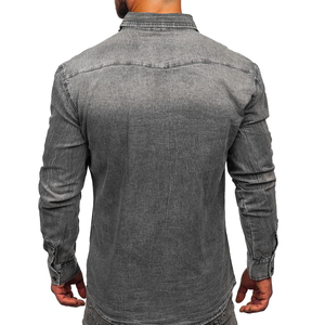 เสื้อเชิ้ตผู้ชายวินเทจแขนยาวลายตารางแนวธุรกิจ - Product Image 2