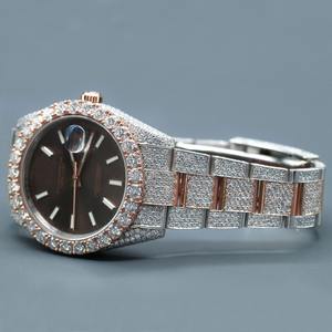 Reloj para Hombre con Cierre Oculto de Acero Inoxidable y Oro Rosa, Diamantes Cultivados en Laboratorio con Claridad VVS, Reloj de Lujo y Moda - Product Image 4