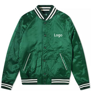 แจ็กเก็ตบอมเบอร์สำหรับผู้ชายผ้าซาติน2025กันลมระบายอากาศได้ดีปักโลโก้ด้านหน้า - Product Image 5