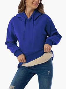 เสื้อสเวตเตอร์แบบสวมศีรษะแขนยาวของผู้หญิงเสื้อสเวตเตอร์แฟชั่นลำลองทรงหลวมมีซิปพิมพ์โลโก้ด้านหน้าสำหรับฤดูหนาว - Product Image 3