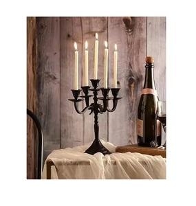 Fancy Metal <b>Candelabra</b> Wedding Centerpieces <b>Black</b> Candle Stand - Product Image 1