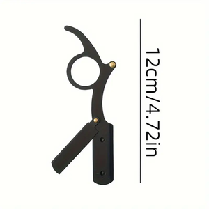 มีดโกนหนวดตรงสเตนเลสสตีลวินเทจสำหรับผู้ชายมีดโกนหนวดแบบใช้มือพับได้ปลอดภัยสำหรับการดูแลในบ้าน - Product Image 3