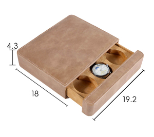Étui de voyage rectangulaire en cuir PU personnalisé pour montres avec fermeture à cordon, étuis à montres de qualité supérieure - Product Image 1