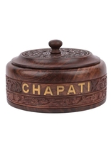 Boîte à chapati en bois de sheesham fabriquée à la main