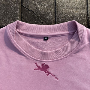 T-shirts à épaules tombantes Impression personnalisée T-shirt en coton épais Broderie surdimensionnée T-shirt à manches courtes pour hommes - Product Image 5