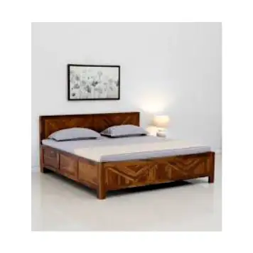 New Arrival Wooden Bed Frame with Storage Inside Natural Polish bedroom sets bedroom furniture home furniture Wedding Beds