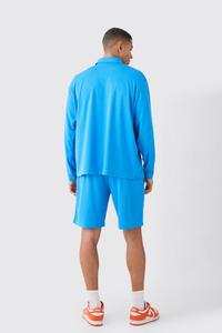 Ensemble polo et short en maille imprimé sublimation dernier modèle surdimensionné ensemble t-shirt et short de plage pour homme respirant et à séchage rapide - Product Image 2