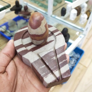 Acheter Narmadeshwar Original pierre Shivling Narmada rivière Shiva Lingam cristal Lingam Temple Shivling Reiki Puja cristal Shivling - Product Image 3