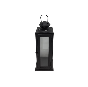 Linterna de vela de Metal de hierro decorativa hecha a mano con acabado gris para decoración de hogar y boda linterna colgante - Product Image 4
