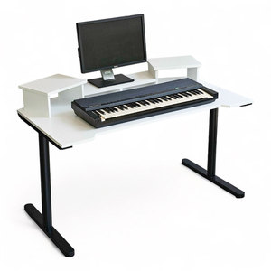 StudioDesk 140x80cm <b>Solid</b> <b>Wood</b> Studio <b>Desk</b> with Round Iron Legs Assembled Office & Dining <b>Desk</b> for Hotel Use-SD68017 - Product Image 1