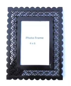 <b>Black</b> Mother of Pearl and Mango Wood Base Photo <b>Frame</b> Handcrafted Decorative <b>Picture</b> Holder with Natural Wood and Elegant Inlay - Product Image 4