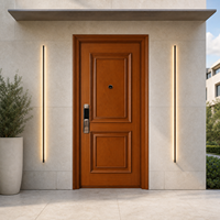 Porte en bois à panneau carré en chêne doré, simple entrée, pour l'entrée principale de la maison