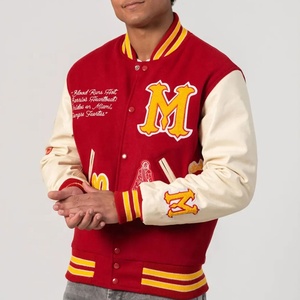 OEM personalizado Streetwear béisbol bordado Bomber hombres Letterman Varsity chaqueta Graffiti chaqueta para hombres chaqueta de béisbol de la Universidad - Product Image 1