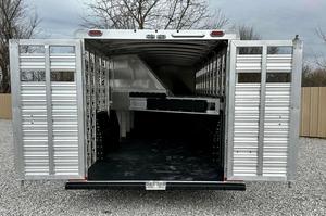 Top Quality Long Last Platinum Aluminum Livestock <b>Trailer</b> Dual Axle With Ventilated Sides And Red Reflectors - Product Image 6